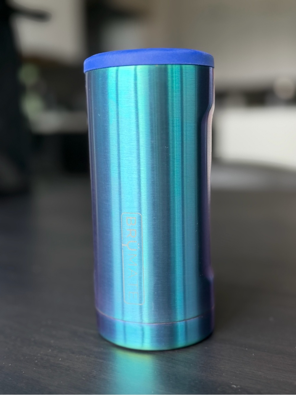 BrüMate Hopsulator Slim Can Cooler - Iridescent Blue-purple